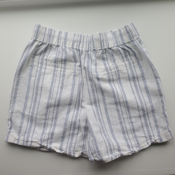 NWOT White and Blue Stripe Soft Beach Shorts - Picture 3 of 3